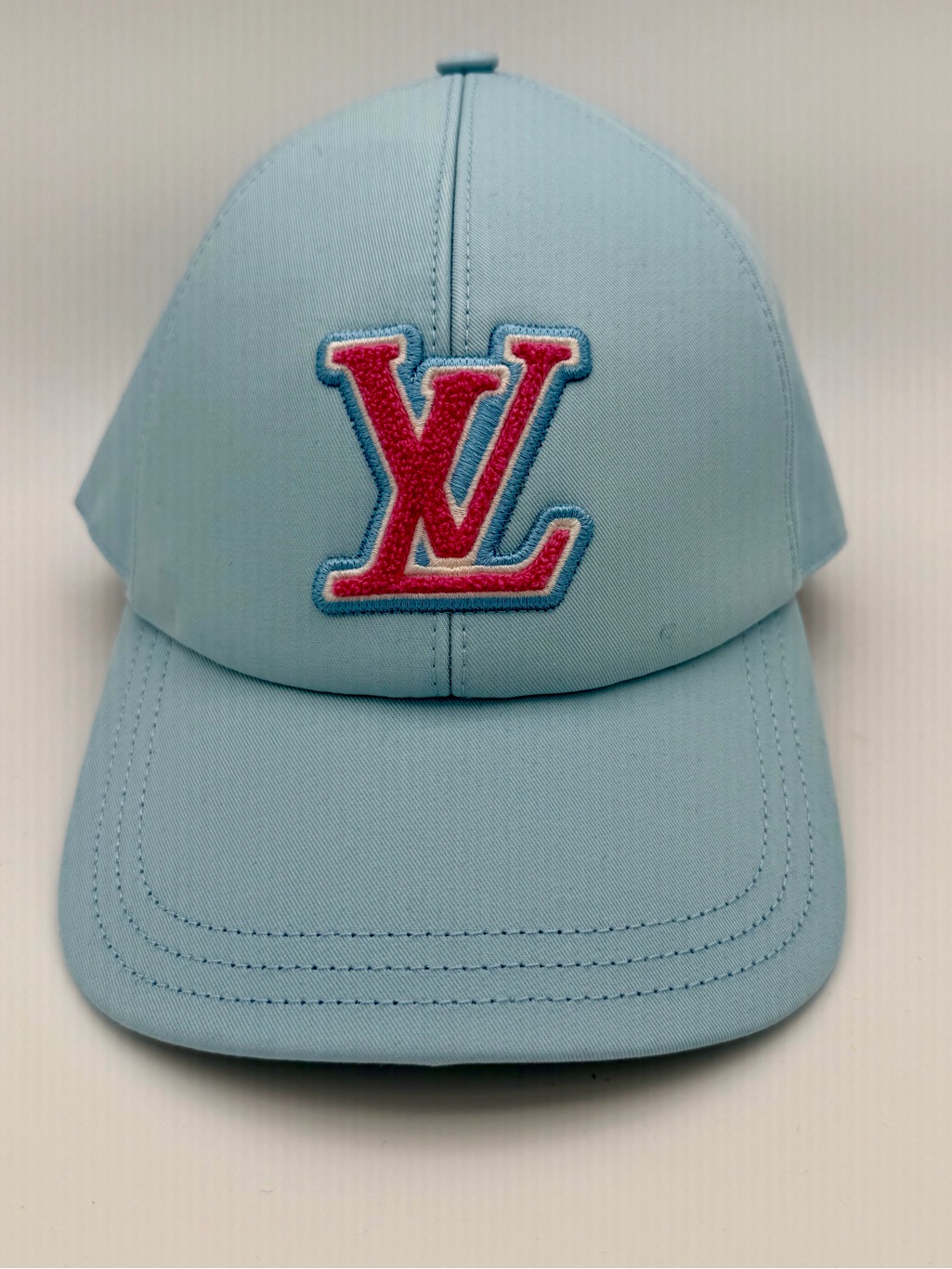 Louis Vuitton Lv Initials Cap Ciel Blue Pink Monogram Hat M7318l Size L